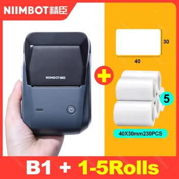 NIIMBOT B1 Принтер для наклеивания этикеток, Блютуз-мейкер с клейким термальным штрих-кодом, рулон бумаги для этикетирования одежды Hangtag Labeller B21