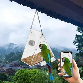 Садовый Домик Акриловый для Прозрачной Наружной Установки С Удобной Кормушкой Birds Pet HD Bird Camera Smart Hanging