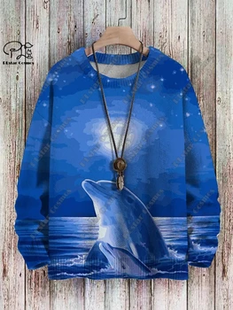 Серия с 3D принтом животных, парусник, маяк, морская жизнь, уродливый свитер в стиле ретро, повседневный зимний свитер унисекс