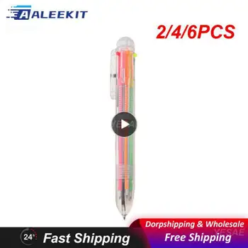 Пластиковые ручки 2/4 / 6ШТ, многофункциональные, ярких цветов, прочные, модные, плавные, популярное разнообразие цветов в одной ручке