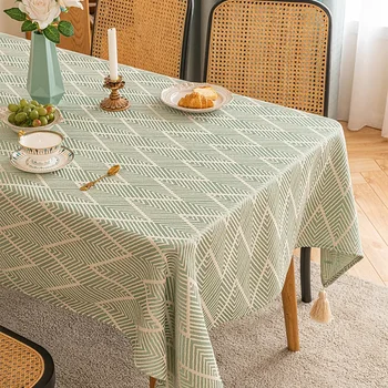 Обеденный стол в скандинавском стиле ins из ткани с высококачественным журнальным столиком из свежего хлопка и льна в японском стиле