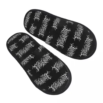 Пушистые тапочки с логотипом Lorna Shore, Нескользящие Хлопчатобумажные тапочки с эффектом памяти в стиле хэви-метал-панк, Спальня