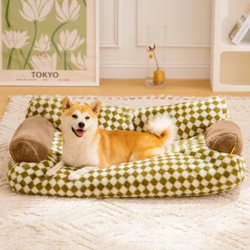 Мягкий диван-кровать для домашних животных, моющийся, Теплый коврик для сна, Плюшевая подушка, Диван для собак, Товары для кошек, Зима