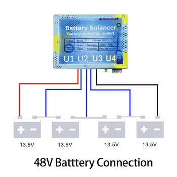 Водонепроницаемый Аккумуляторный Эквалайзер 48V LED Display Battery Balancer Зарядное Устройство для Каждого 12V Гелевого Потока AGM Свинцово-Кислотный Литиевый