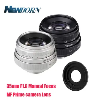 Объектив камеры TL 35mm F1.6 с ручной фокусировкой MF Prime + C-образное крепление для Canon EOS Nikon N1 Fuji C-FX Sony NEX Olympus Micro 4/3 C-M4/3