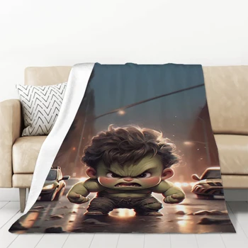 Плюшевое одеяло M-Marvels Hulk, покрывала для диванов и покрывала из пушистой микрофибры, покрывало на кровать, покрывала на колени, плед