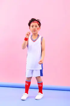 Детская баскетбольная майка Комплекты спортивной одежды для мальчиков и девочек Молодежная студенческая тренировка, Бег, Свободная баскетбольная майка на заказ