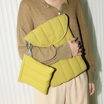 Зимняя женская мягкая сумка, пухлый чехол для планшета, сумки для хранения ноутбуков, 11-13-дюймовый женский защитный чехол, чехол для рукава, женский клатч