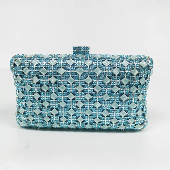 Женская сумочка-клатч с бриллиантами, вечерняя сумочка с синими камнями, Свадебные клатчи со стразами, женские сумки для выпускного вечера, Ослепительные сумки, Сумки