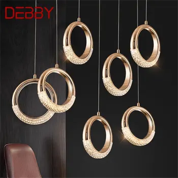 Подвесной светильник DEBBY, современные светодиодные креативные светильники, круглое декоративное кольцо для домашней столовой
