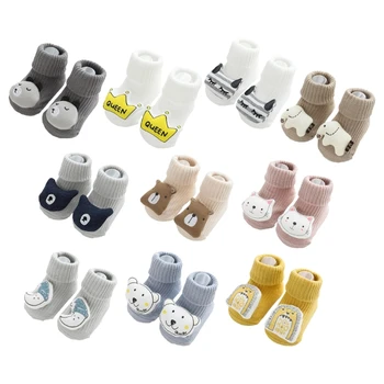 Нескользящие носки для маленьких девочек, унисекс, носки для малышей, носки для новорожденных