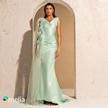 Amelia V-Nevk Dubai Платье для Выпускного вечера С рукавами-шалью Длиной До пола Вечернее Летнее Элегантное Вечернее Платье Для Женщин 2023