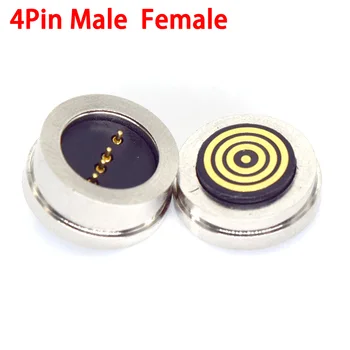 3/4-контактный круглый магнит, Подпружиненный магнитный разъем, 12 мм Мужской женский Датчик заряда постоянного тока, Магнитный разъем для зарядки