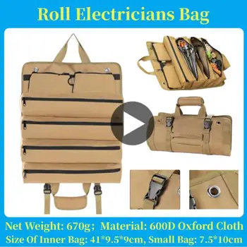 Многоцелевая портативная сумка из ткани Оксфорд с несколькими карманами, сумка для хранения бытовых автомобильных инструментов, комплект оборудования, сумка для электрика