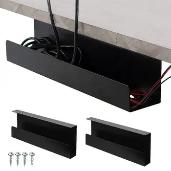 Кабельная прокладка под столом, стоящий на столе Лоток для прокладки кабелей, 2 шт. Лоток для прокладки проводов с 4 винтами для домашней ванны
