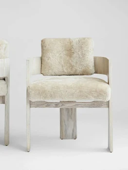 Обеденный стул из массива дерева в скандинавском стиле, выполненный в античном стиле, Ретро-одноместный обеденный стул