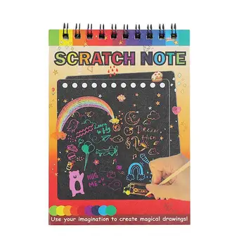 Рисование царапинами для детей 10шт. Украсьте мультяшную детскую бумагу, сделай САМ, инструмент для граффити Rainbow Scratch Party в пользу малыша, Бумажное ремесло