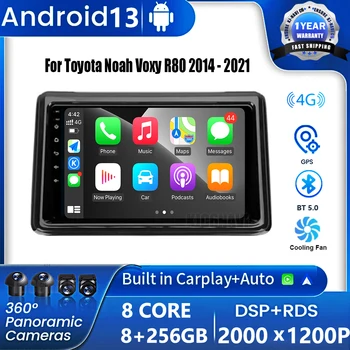 Для Toyota Noah Voxy R80 2014-2021 Android 13, автомобильный радиоприемник, мультимедийный плеер, навигация, стерео, GPS, автоматическое головное устройство, 2 Din DSP