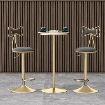 Современный минималистичный барный стул с золотой ножкой, Поворотный Регулируемый барный стул, металлический дизайн, ресторанная мебель Silla Alta Para Barra