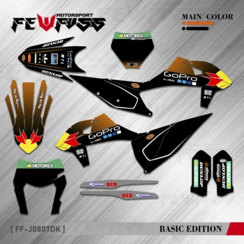 FEWFUSS для KTM 125 250 300 350 450 500 EXC XCW 2020 2021 2022 Графические наклейки Комплект наклеек Фон мотоцикла на заказ