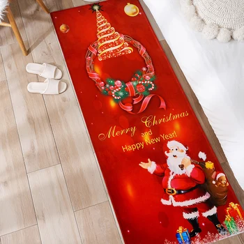 Рождественский декоративный коврик для пола, бытовая впитывающая прокладка, большой коврик для ванной, нескользящий для ванной, кухни, входной двери в дом