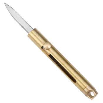 1 ШТ. Маленький карманный нож, мини-универсальный нож для резки коробок, выдвижной латунный нож для открывания писем, Инструмент EDC