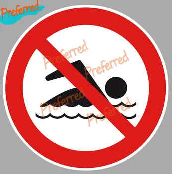 Купание запрещено, бассейн, озеро, пляж, море, кемпинг, рыбалка запрещены, Наклейка-наклейка
