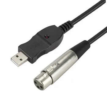 Аудиокабель USB-штекер к 3-контактному XLR-штекеру Адаптер для микрофона Адаптер для караоке-пения Разветвитель для записи инструментов Karaok