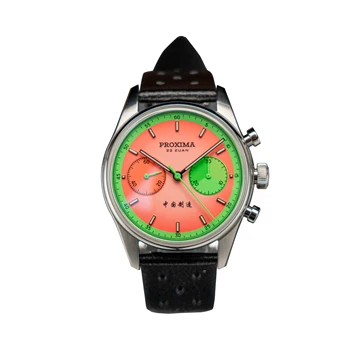 Мужские часы с хронографом Proxima 39 мм Panda Ручные механические наручные часы 10ATM Водонепроницаемое сапфировое зеркало ST1902 Sport