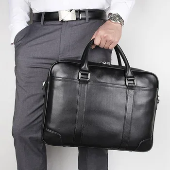 Роскошный портфель для мужчин, сумка из натуральной кожи, мужская сумка-шоудлер из натуральной кожи, мужская деловая 15,6-дюймовая сумка-мессенджер для ноутбука