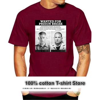 Модные футболки для фитнеса, разыскиваемые для побега из тюрьмы, мужская пара, Дизайнерская футболка, хлопковые футболки с коротким рукавом большого размера для мужчин