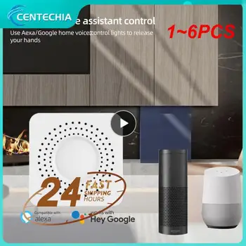 1 ~ 6ШТ Умный переключатель Tuya WiFi 2-полосный переключатель управления Мини-умный выключатель Smart Life Control Работа с Alexa Home Alice