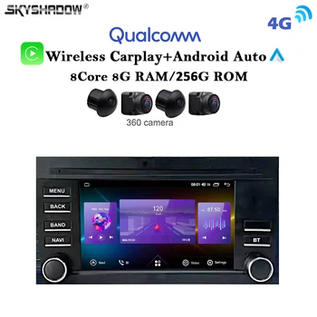 Qualcomm 8G + 256G DSP Carplay Auto Android 13,0 IPS Автомобильный DVD-плеер GPS карта WIFI Bluetooth RDS Радио Для Porsche Cayenne 2002-2010