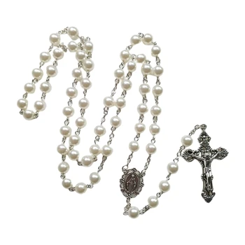 8 мм Молитвенные Бусы, Ожерелье с Четками, Мария Иисус для Подвески с Крестом, Католические Ожерелья, Прямая поставка