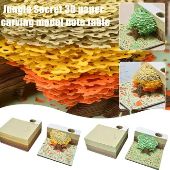3D модель для вырезания из бумаги Jungle Secret Стол для заметок Художественный блокнот Стол Офисный Прозрачный домашний Липкий орнамент Заметки по оформлению I0N5