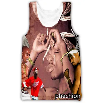 phechion Fashion Для мужчин/женщин, Жилет без рукавов с 3D принтом Тупака, Уличная одежда, Свободные спортивные топы на бретелях A208