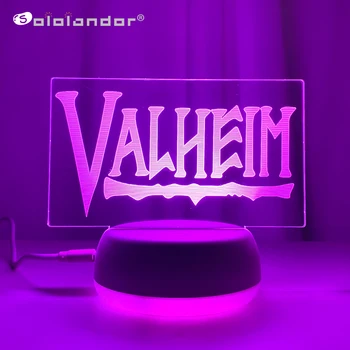 Логотип Valheim 3d Светодиодные ночники для спальни, Манга, Настольная Лавовая лампа, декор детской комнаты, подарок детям на День рождения