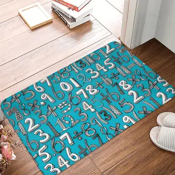 Коврик для спальни с математическими каракулями Синий коврик Домашний коврик для гостиной Декор ковра