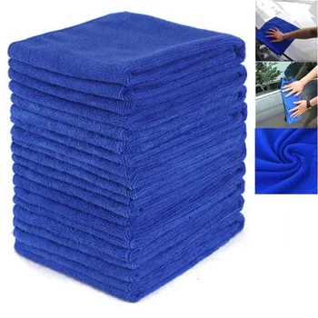 Синее высококачественное моющее полотенце для чистки автомобиля из микрофибры, ткань для сушки, Подшитая ткань для ухода за автомобилем, полотенце для стирки 30x30 см