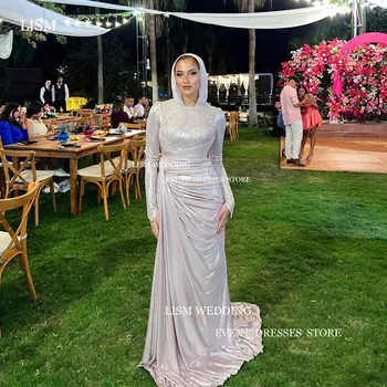 LISM Элегантное мусульманское вечернее платье с блестками, Саудовская Аравия, платье для выпускного вечера 