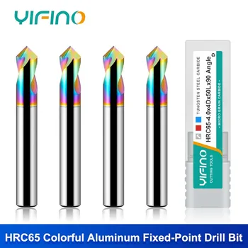 YIFINO HRC65 Фреза Для снятия Фаски из вольфрамовой стали с цветным покрытием из Алюминия с ЧПУ 60 ° 90 ° 120 ° Фреза для снятия фаски