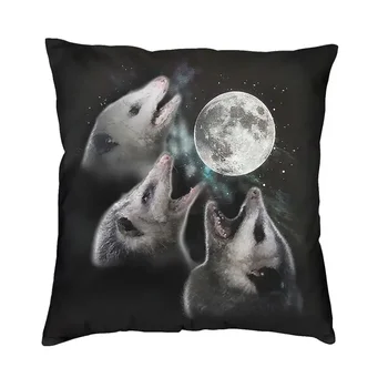 Изготовленный на заказ чехол для подушки Opossum Moon Square, домашний декоративный чехол для подушки с двусторонним 3D принтом животных для дивана