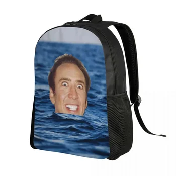 Николас Кейдж В рюкзаке для путешествий по морю, женская Мужская школьная сумка для ноутбука, забавный рюкзак для студентов колледжа, сумки