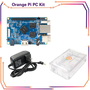 Комплект Orange Pi PC5: Orange Pi Pc + прозрачный корпус из ABS + блок питания Поддерживается Android, Ubuntu debian OPI7