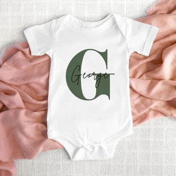 Боди с персонализированным именем ребенка, одежда с индивидуальным именем новорожденного, подарок для беременных, Персонализированный комбинезон для малышей, костюм для сна
