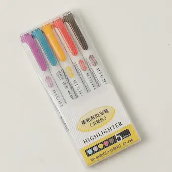 Флуоресцентный маркер Doodle Gentle 5 цветов с наклонной головкой, канцелярские принадлежности