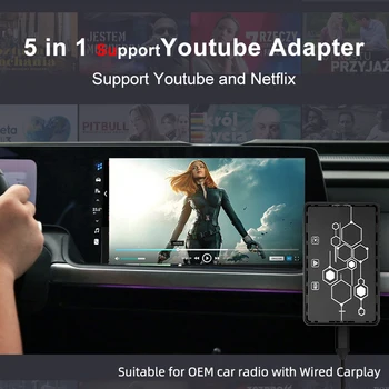 Smart All in 1 Car AI Box Проводной Carplay к Беспроводному Carplay Android Auto Streaming Box для Apple Samsung Xiaomi Youtube Netflix
