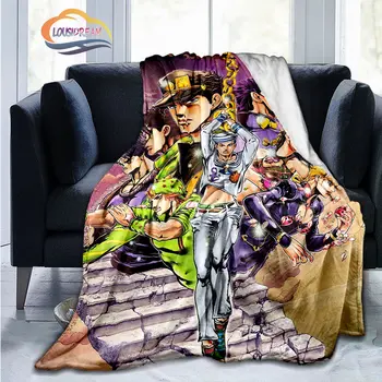 Аниме JoJo's Bizarre Adventure Каменный океан фланелевое одеяло, плед, теплый диван-кровать, подарок для детей и девочек