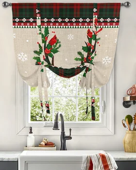 Рождественский Лось, Малиновка, елка, занавеска на окно для гостиной, Домашний декор, Римская занавеска, кухонные шторы, Регулируемые шторы