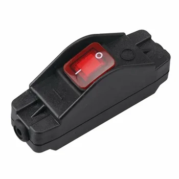 Встроенный переключатель шнура питания 30A 220V Вкл/выкл с индикатором из черного водонепроницаемого пластика IP65 встроенный переключатель шнура питания